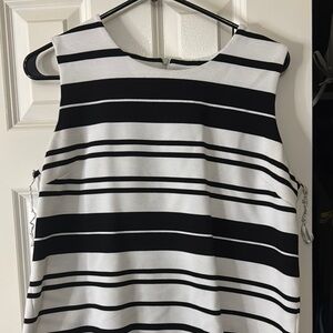 Calvin Klein Black and White Striped Dress